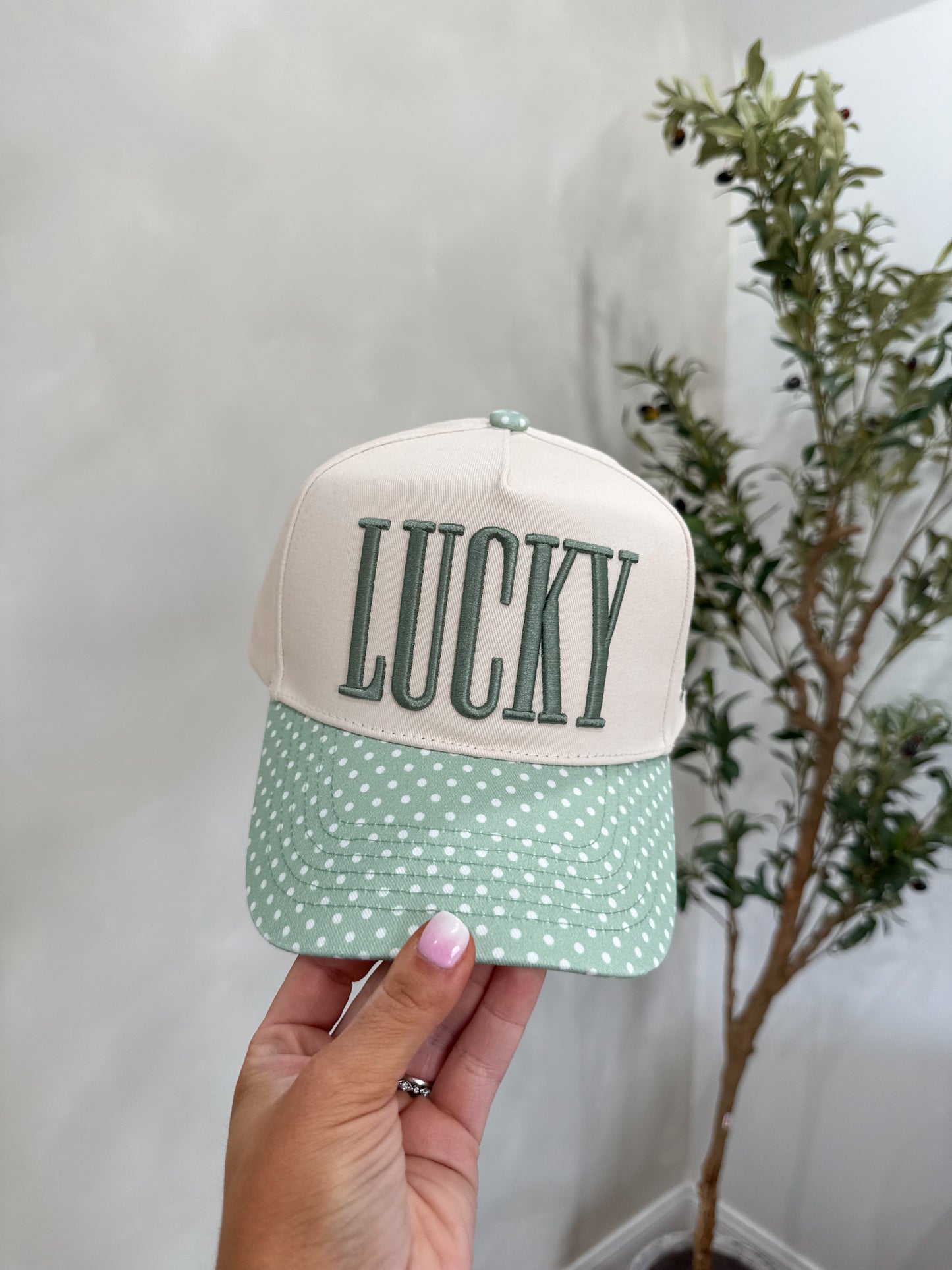 “Lucky" Polka Dot Trucker Hat