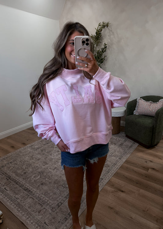 Salty Oversized Mock Neck - pink