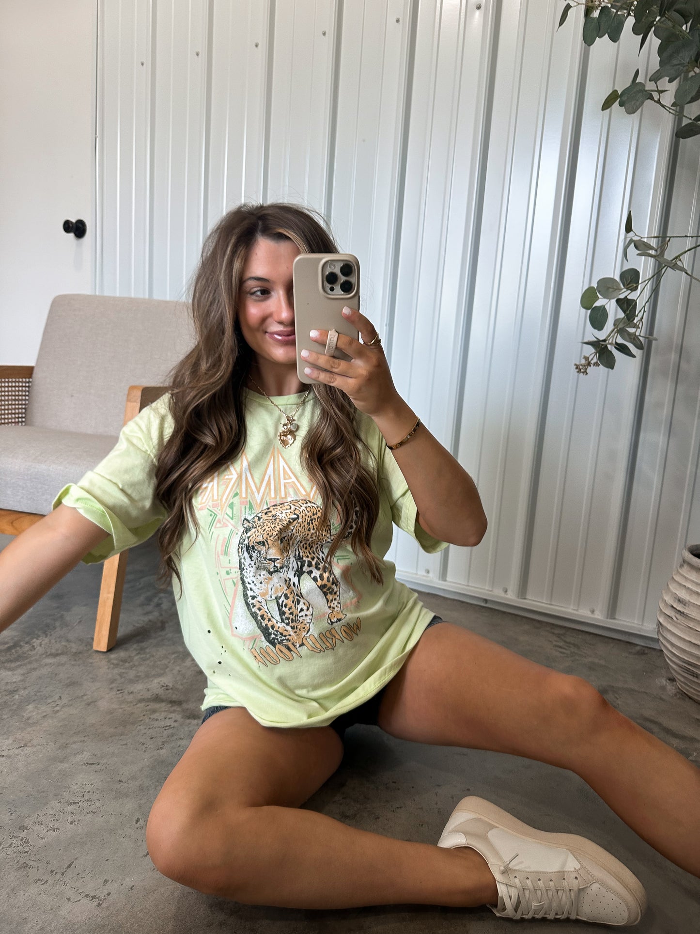 Distressed Dreamer Tee- Neon