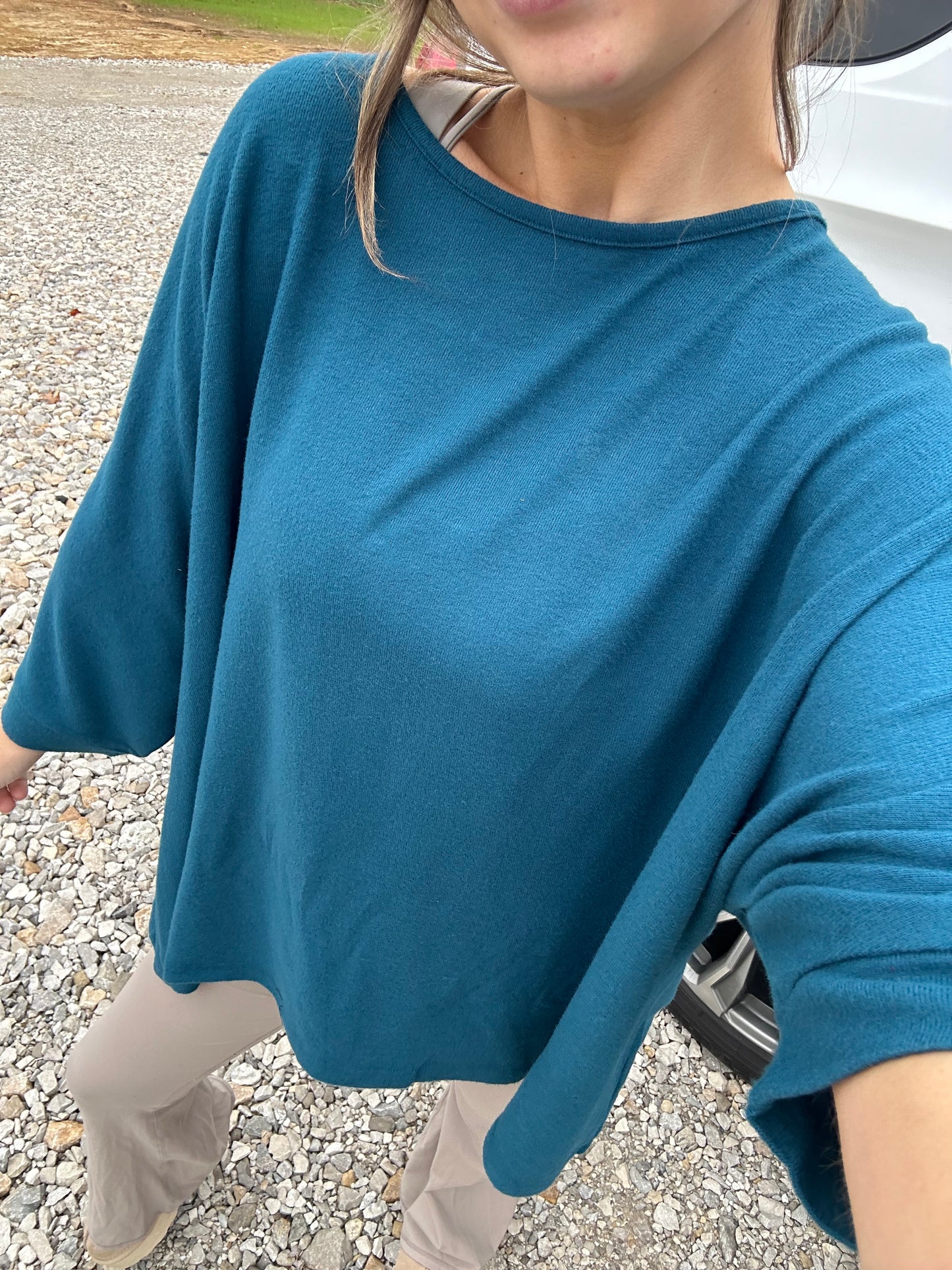 Dolman 3/4 sleeve sweater top - 2 colors