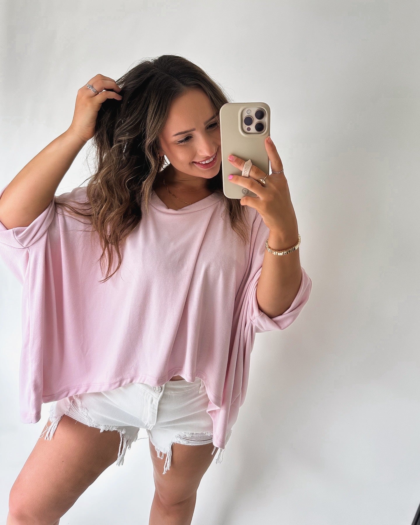 Buttery Soft Dolman Tee- Pink