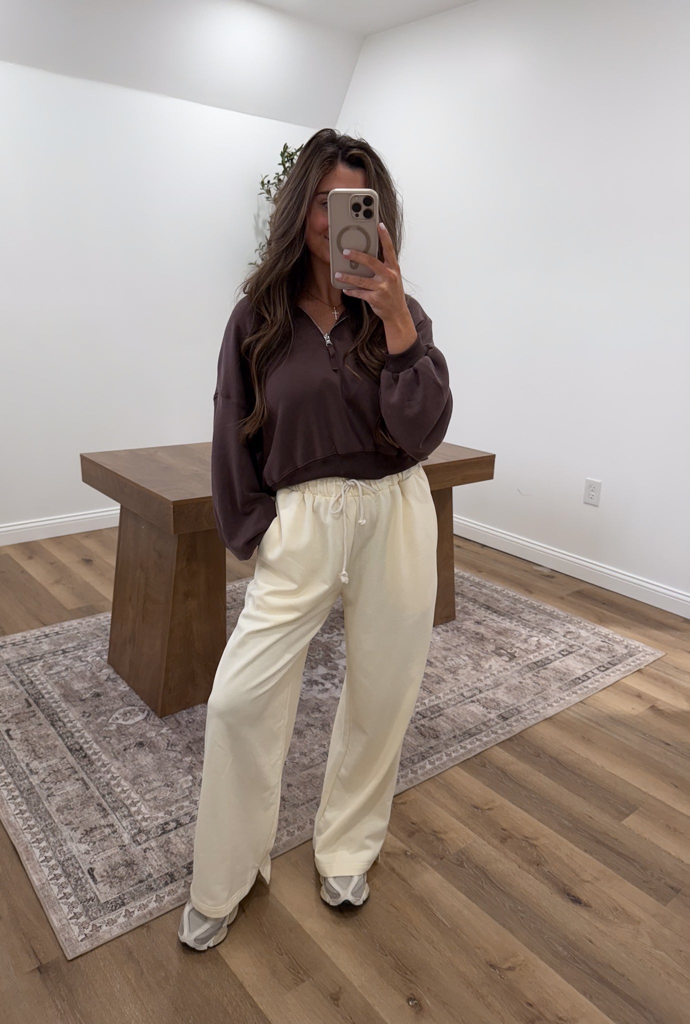 Buttery scuba pullover - brown