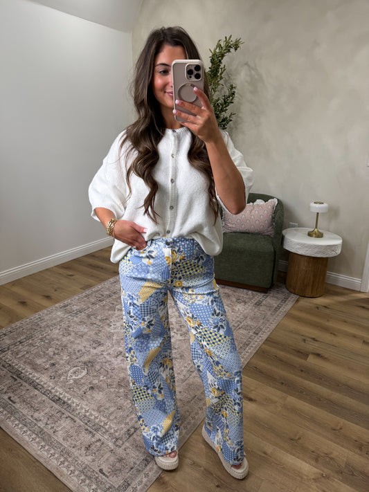 Golden Meadow Patchwork Denim Jeans