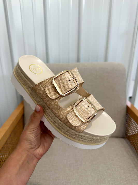 Brenna Platform Sandals- Natural