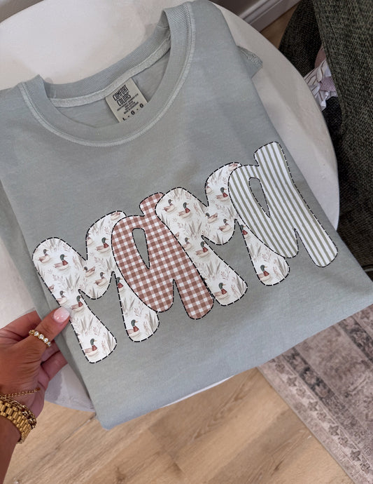 "MAMA" Mallard Tee - sage *PREORDER FOR 4/9*