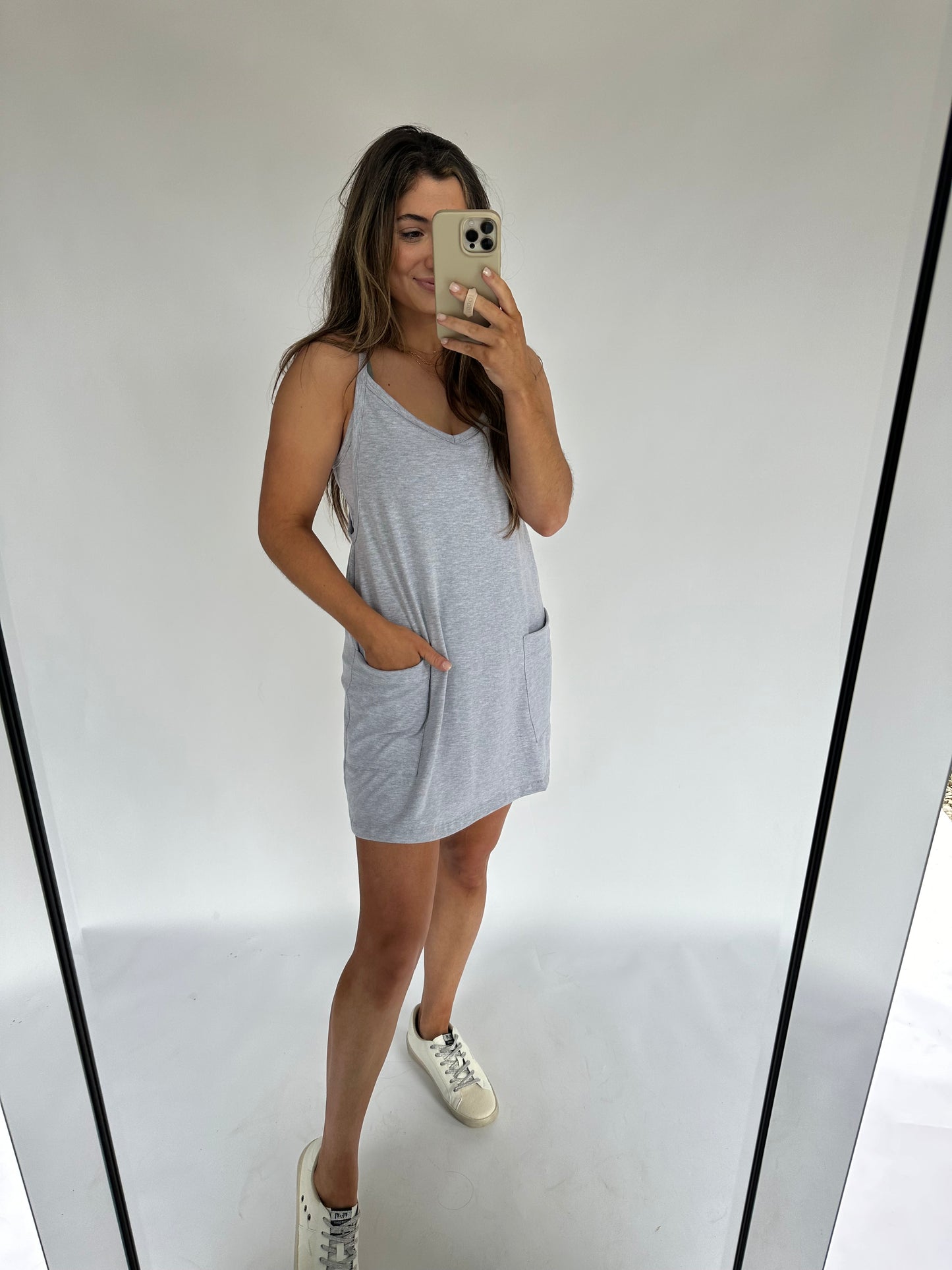 Macy Romper Dress - GREY RESTOCK