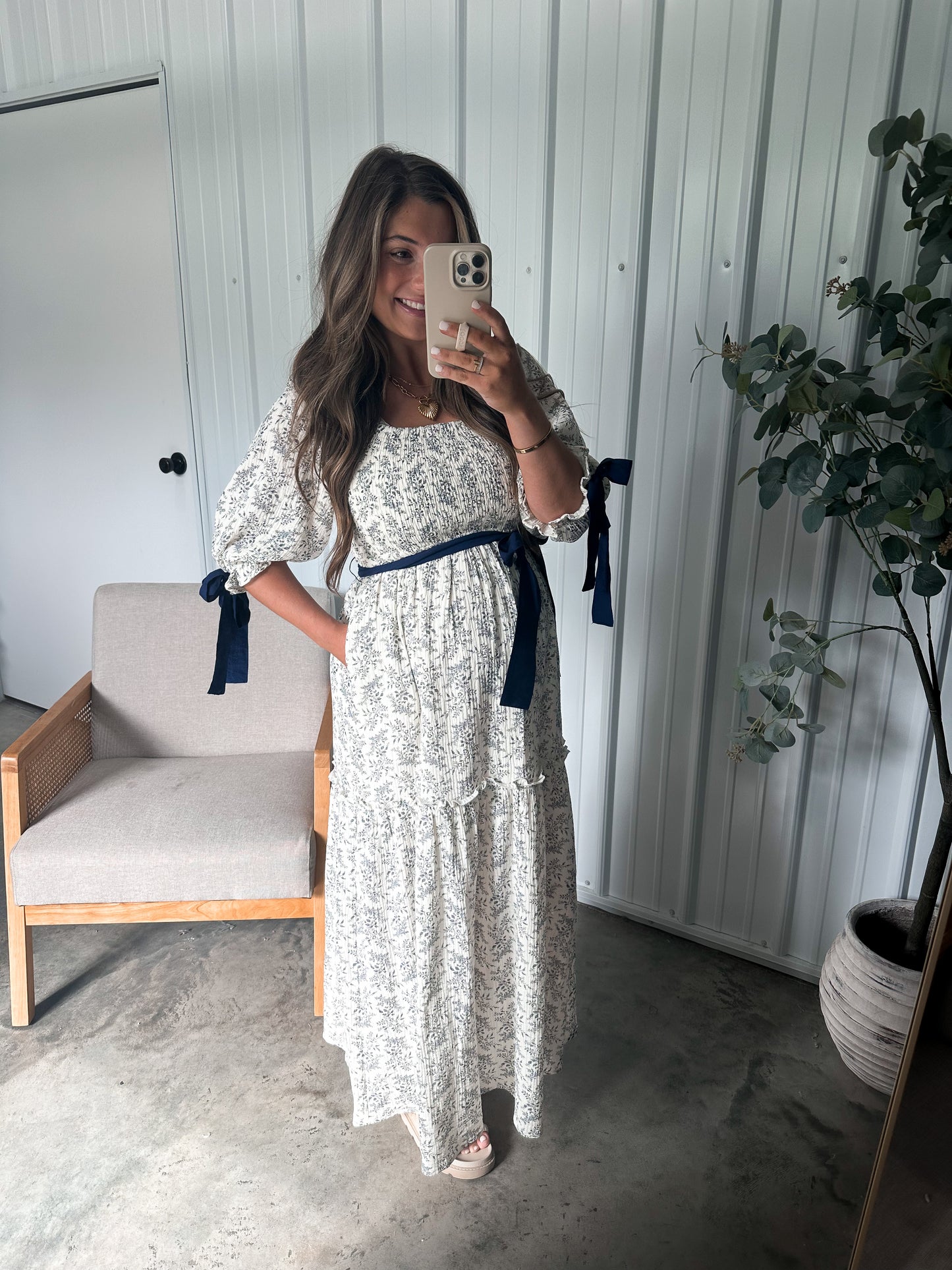 Navie Floral Ribbon Detailed Dress