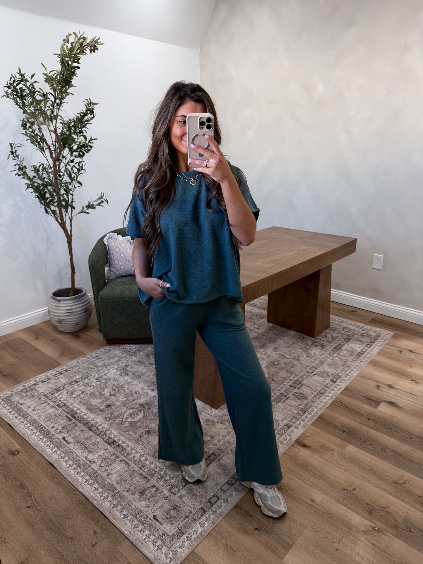 Staying Cozy tee set - Ash Jade
