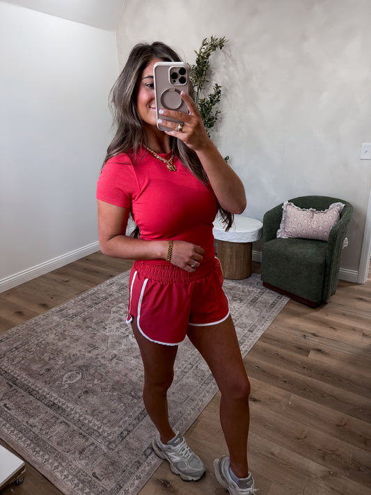 Sunny Sprint Active Shorts - blushed brick