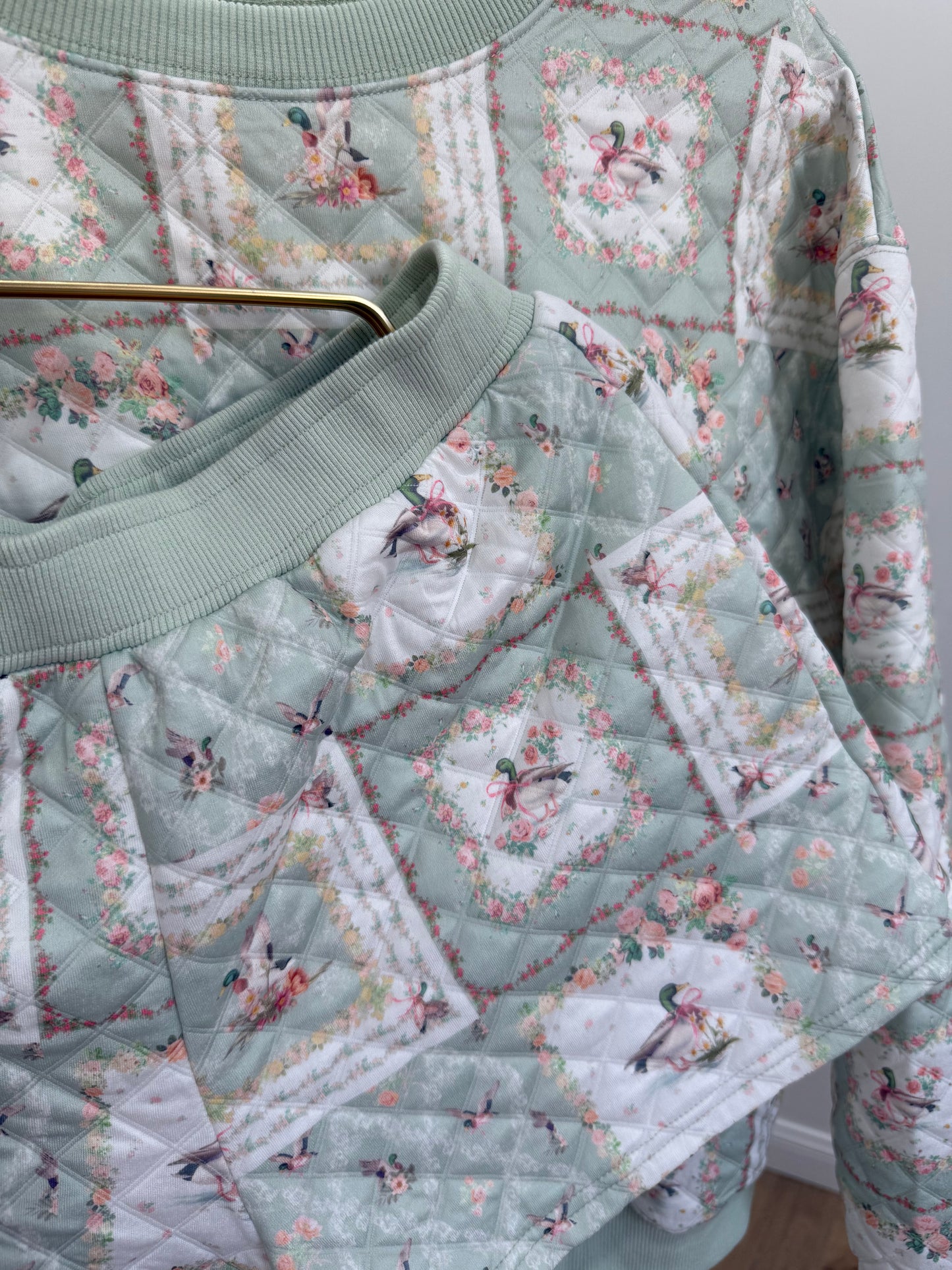 Mallard Floral Patchwork Quilted Set - sage
