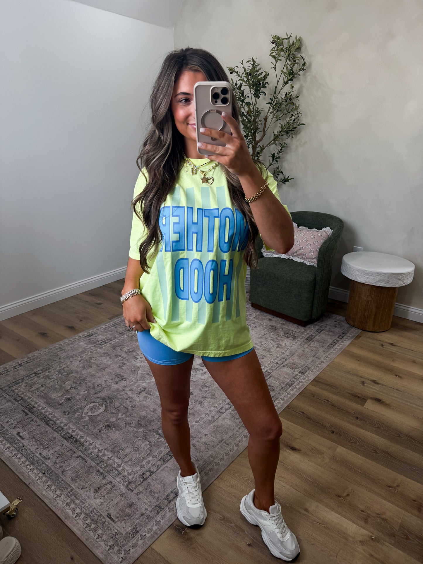 “MOTHERHOOD" Tee - neon yellow