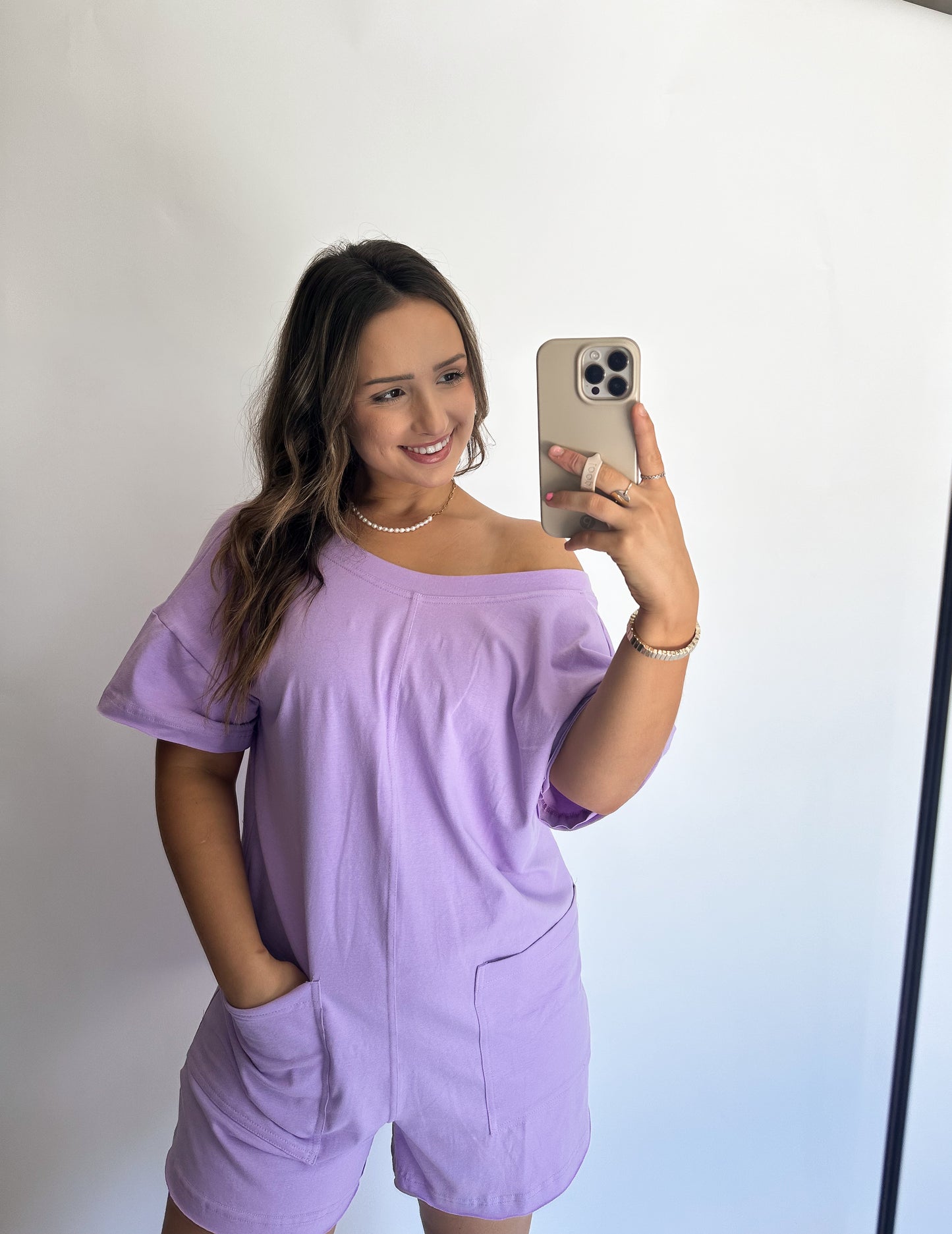 Jenna Reversible Romper- Lavender