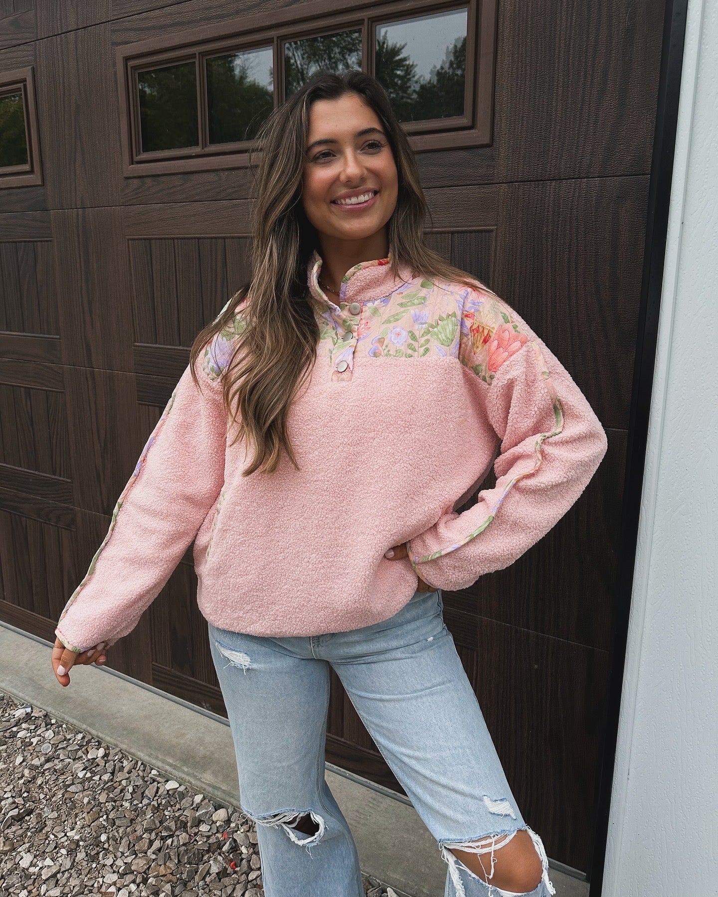 Cozy Floral Pullover