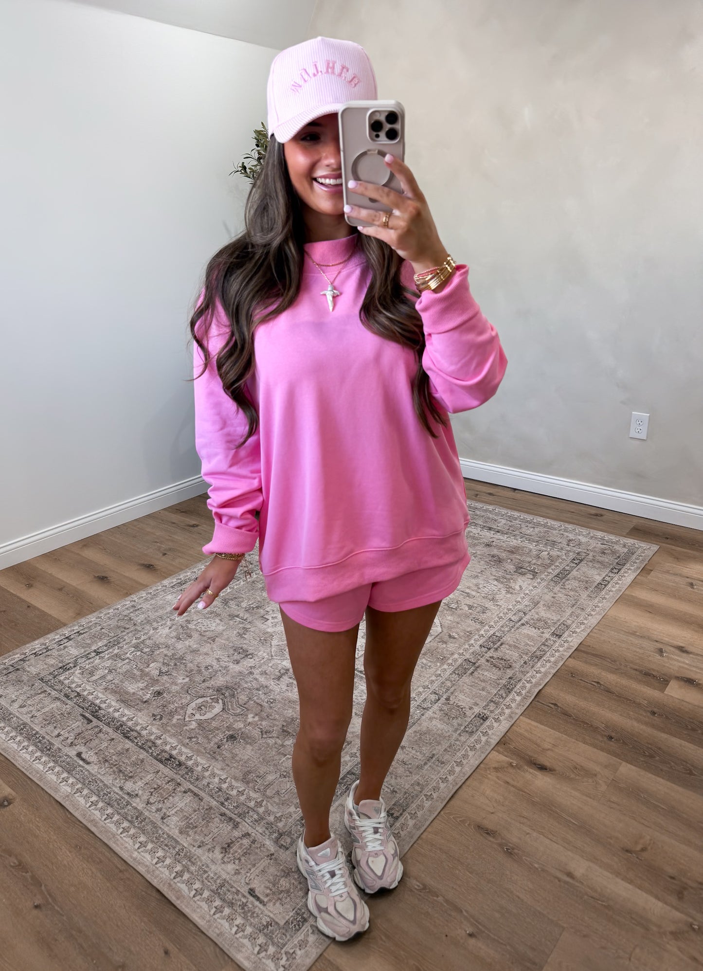 Upside Down "Mother" Embroidered Trucker Hat - pink