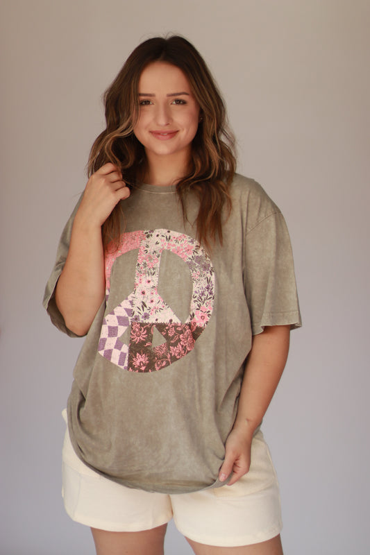 Mocha Peace Sign Tee