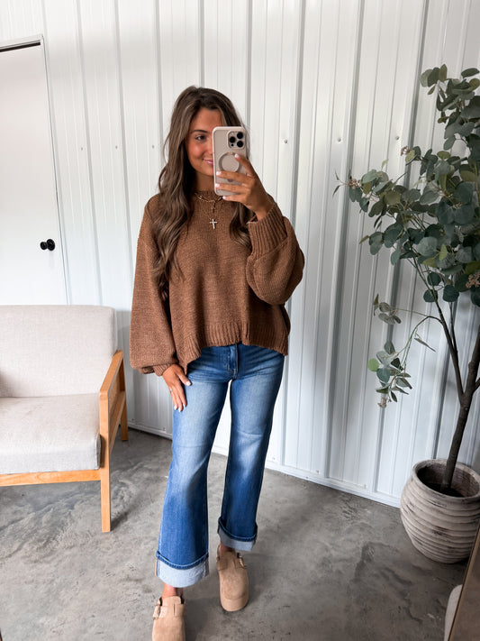 Balloon Sleeve Sweater -2 colors