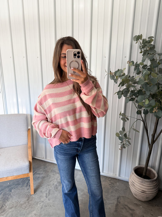 Caroline Boat Neck Sweater- Dusty pink