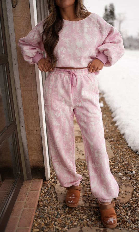 Luxe fleece Joggers - Pink camo