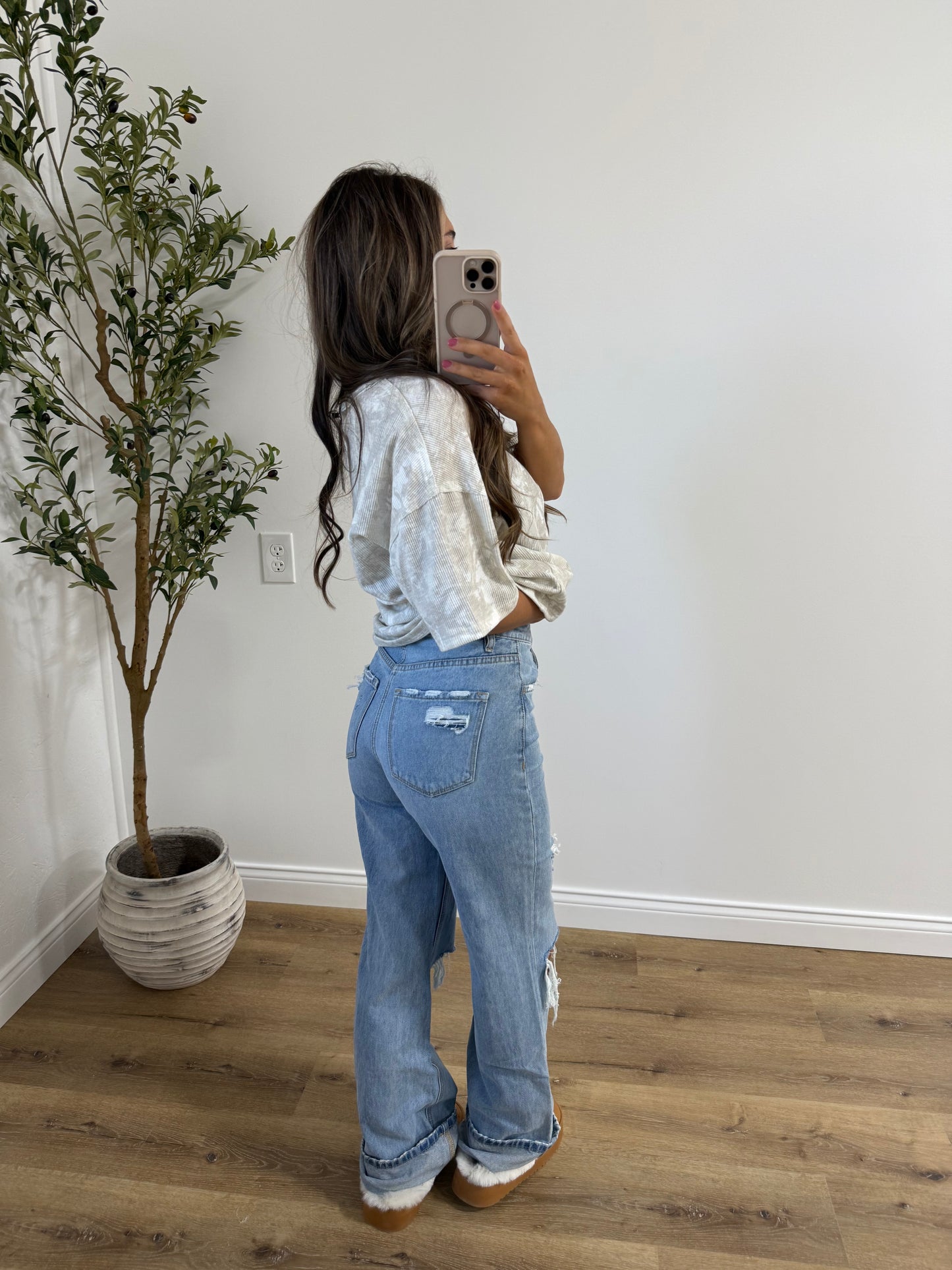 90's Vintage Super High Rise Flare Jeans - Medium Wash *restock!