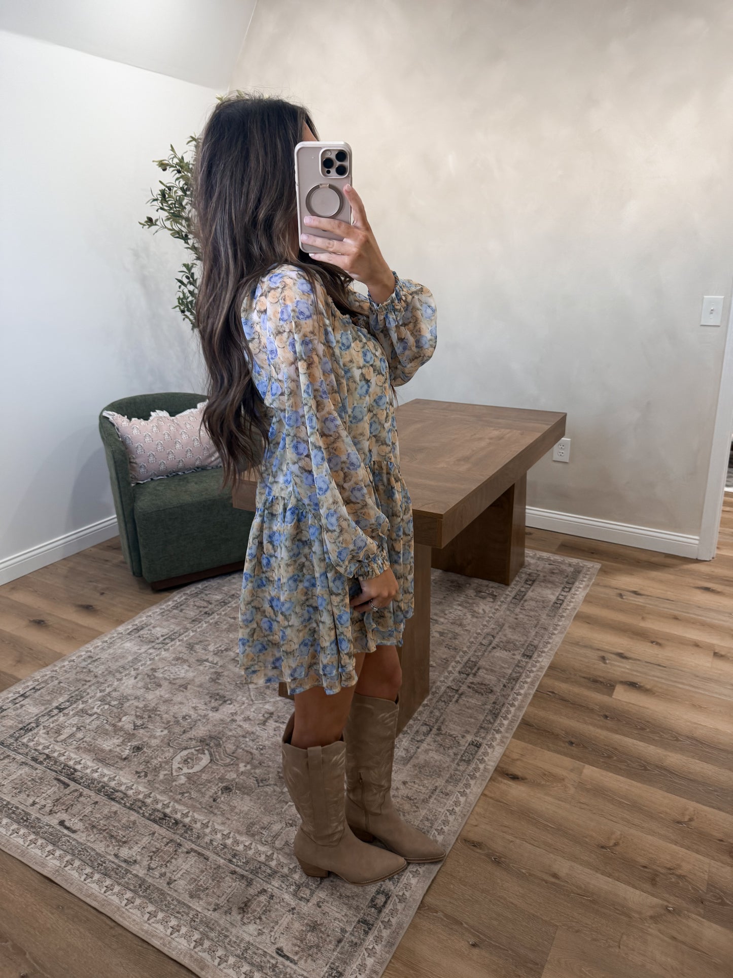 Chiffon Layered Floral Babydoll Romper - misted yellow