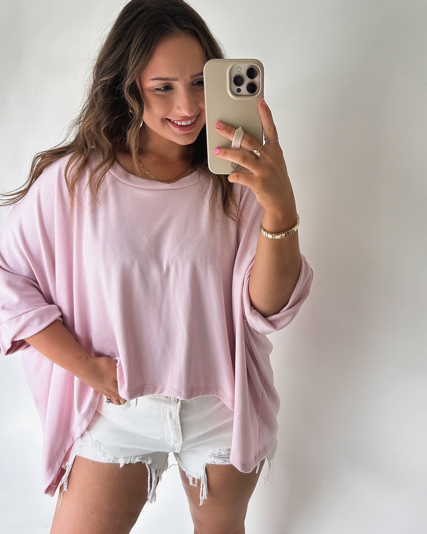 Buttery Soft Dolman Tee- Pink