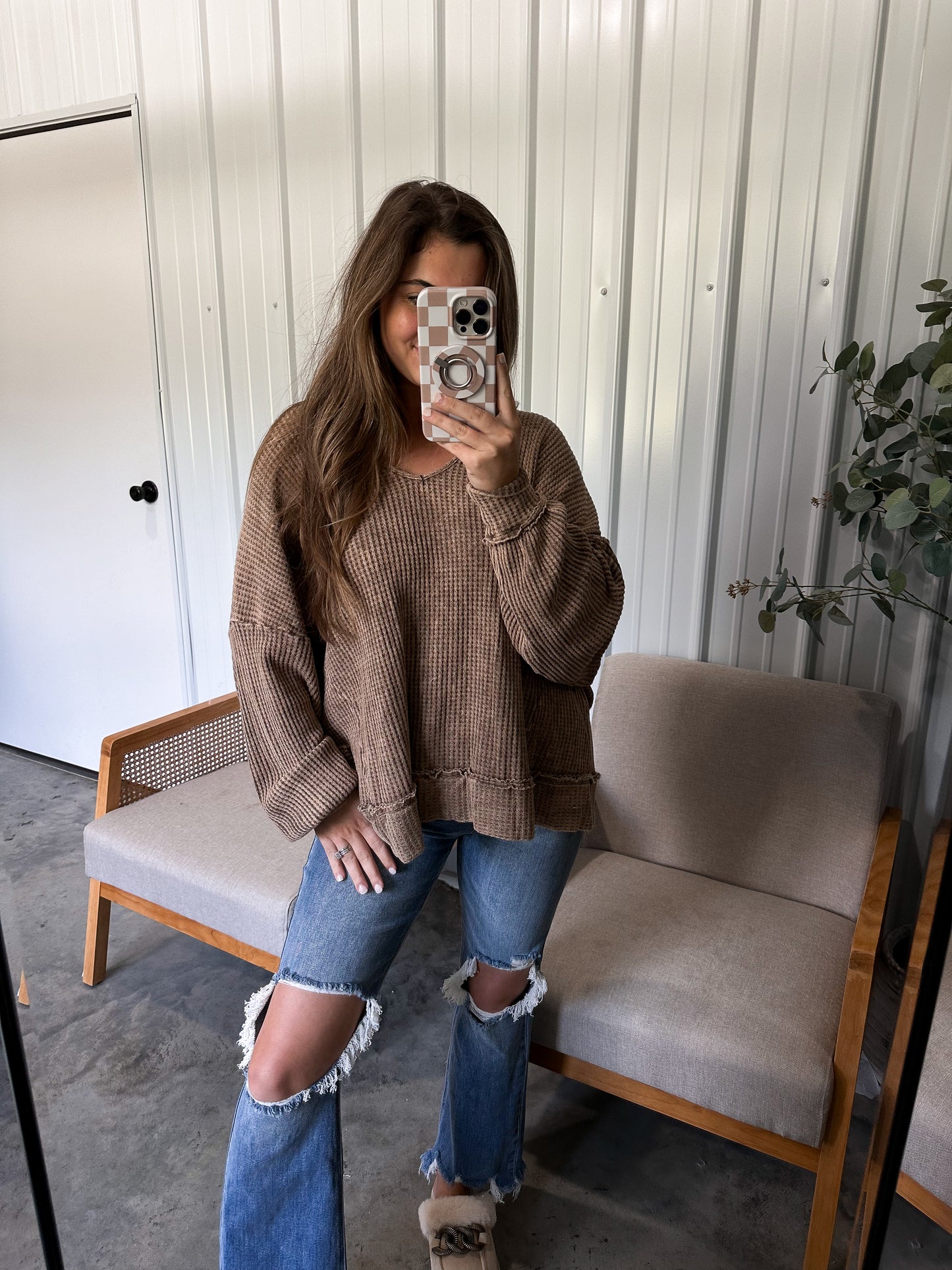 Miranda Mocha Mineral Dye Pullover