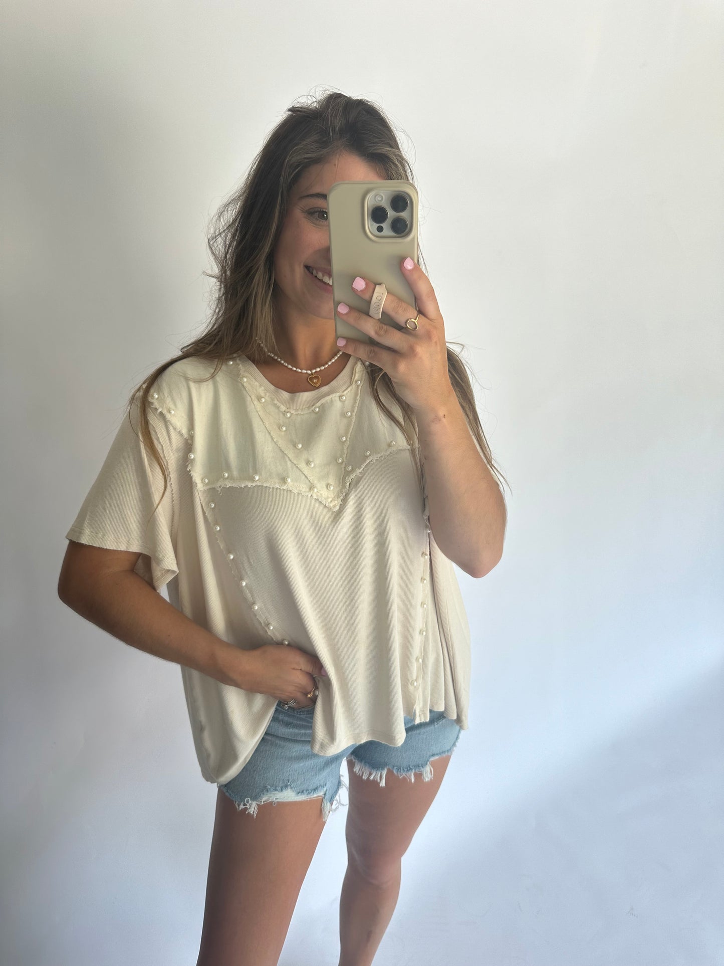 Adriel Pearl Top- Nude