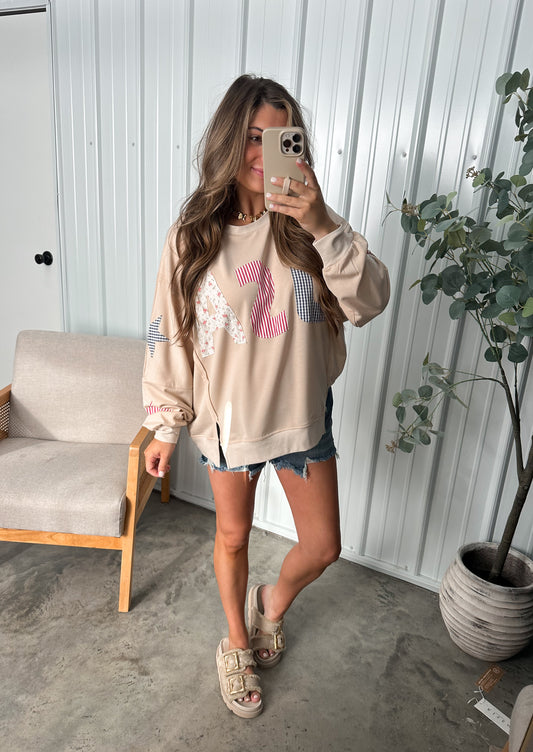 USA Patchwork Pullover