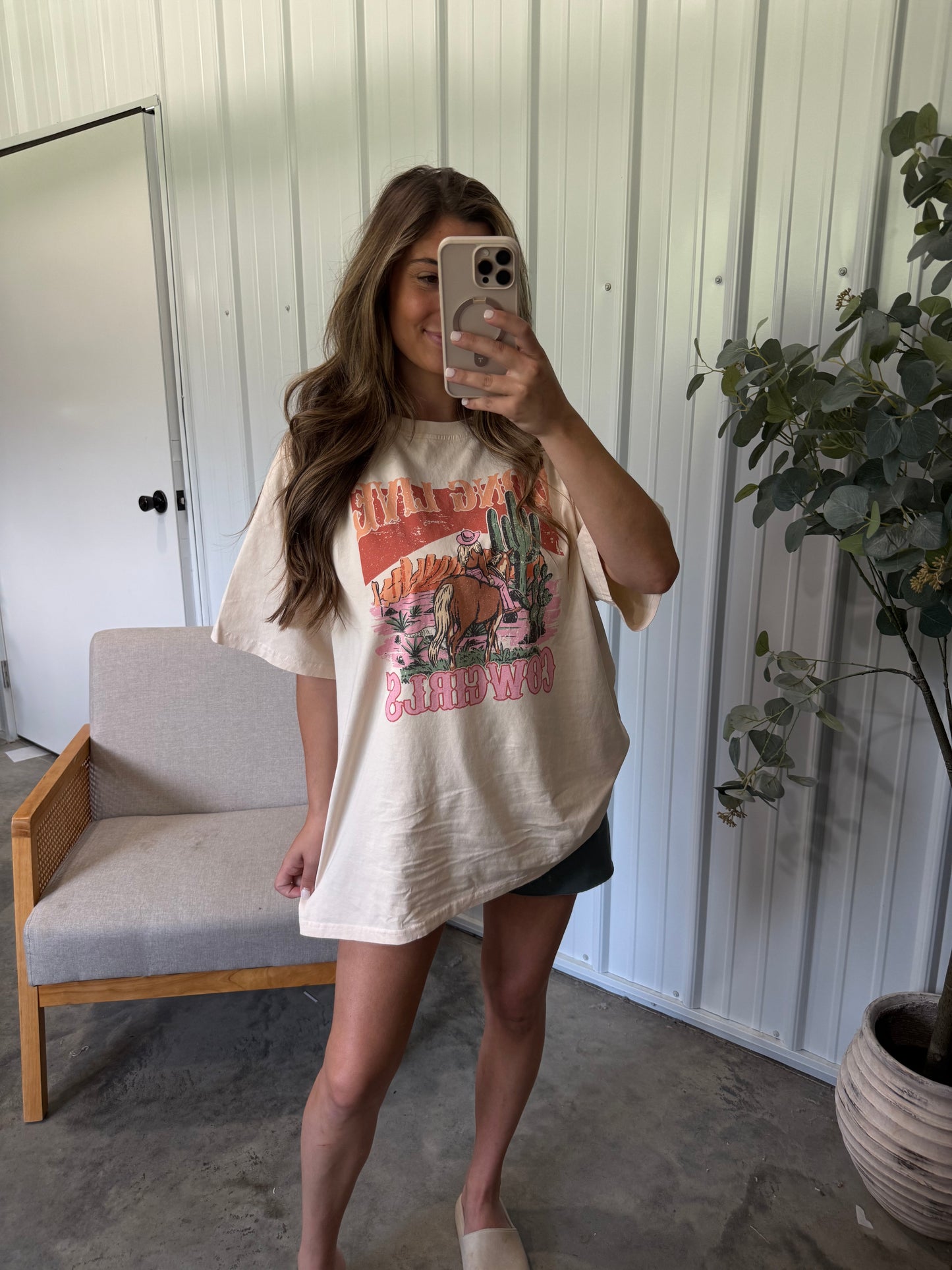 Long Live Cowgirls Graphic Tee- Tan