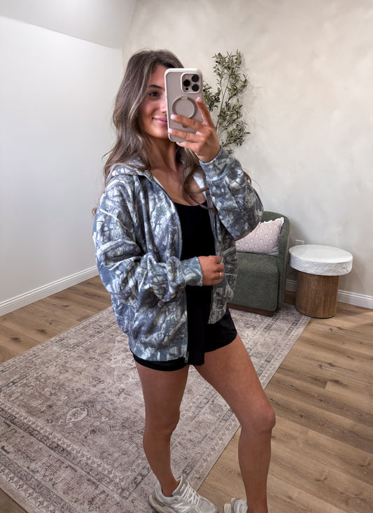 Camo Relaxed Full Zip up - olive *OPEN FOR PREORDER 4/9 SHIPDATE ORDER INDIVIDUALLY FROM IN STOCK PRODUCTS*