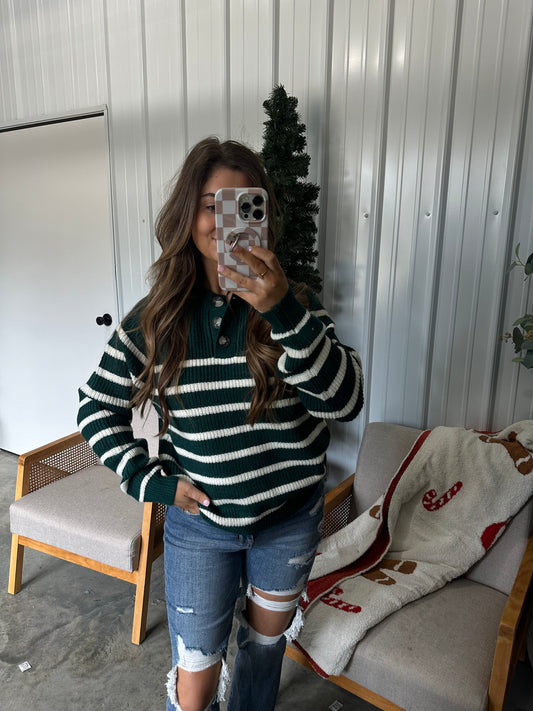 Pine tree Striped Sweater