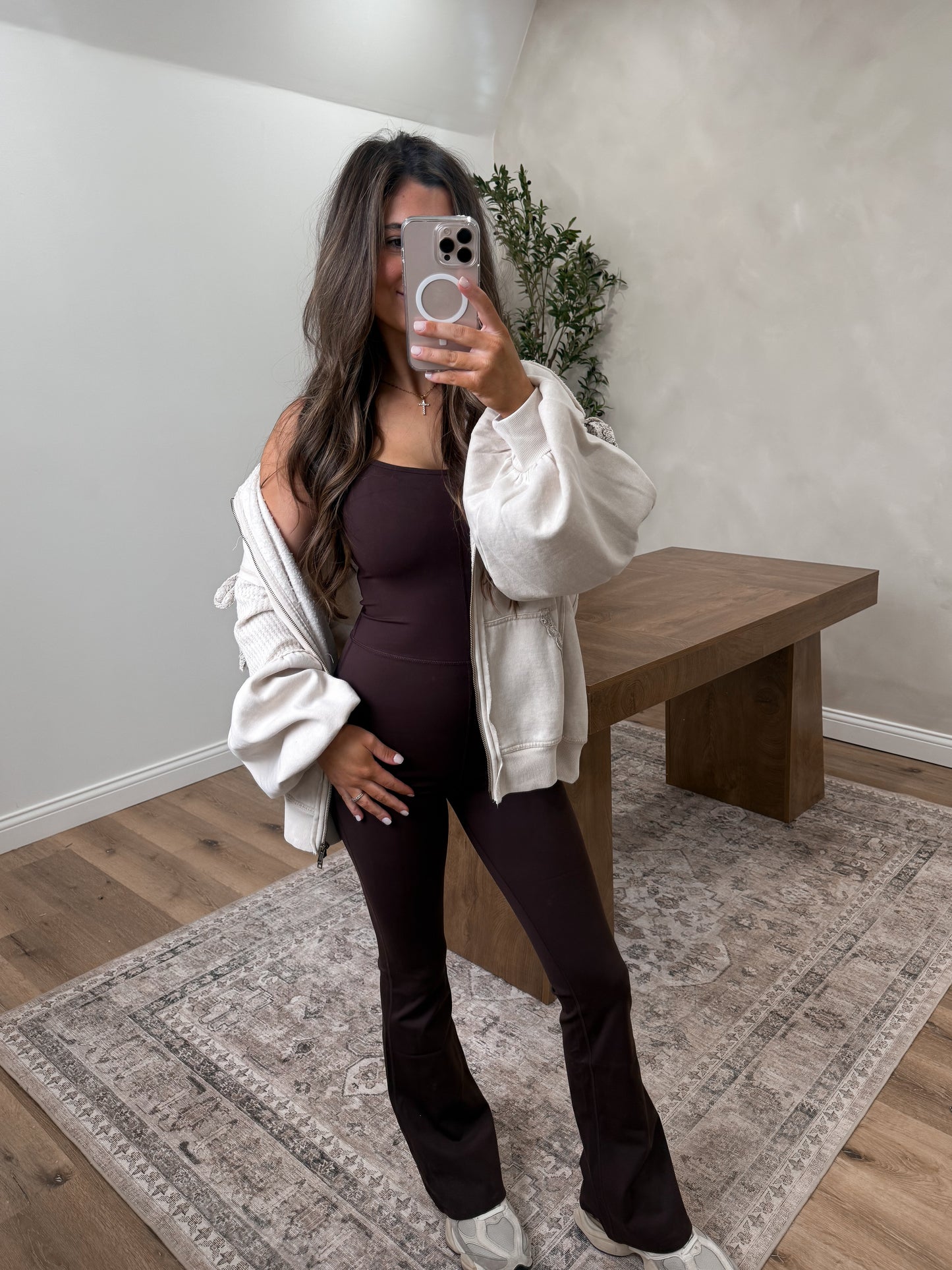 Ember Bow Tied Zip Up - Toasted Vanilla