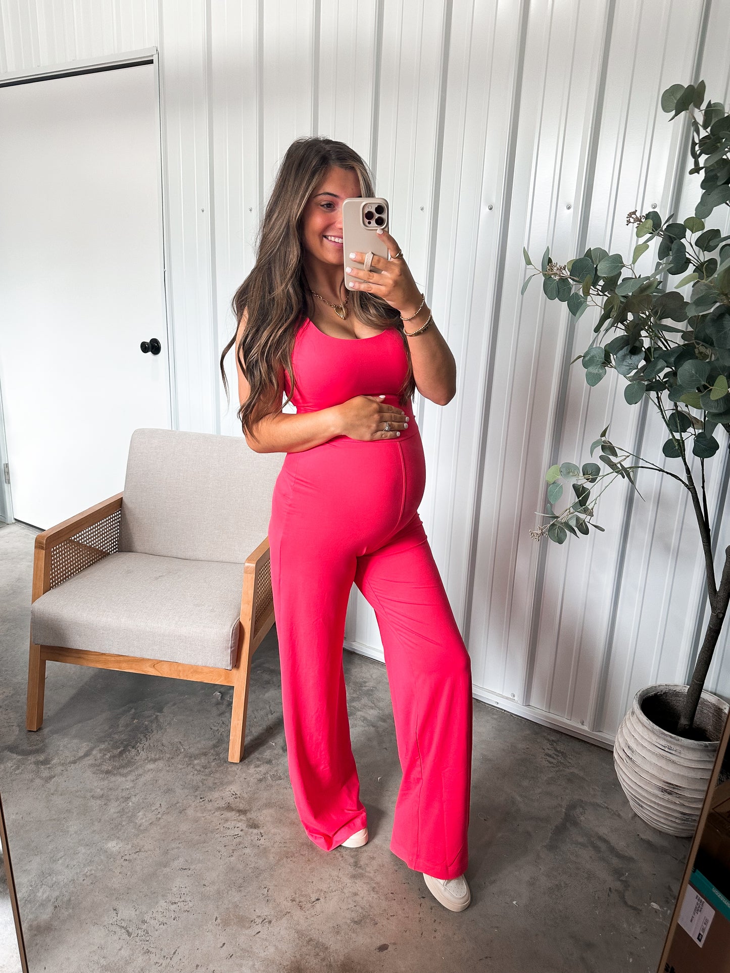 Butterluxe Wide Leg Jumpsuit- Flamingo Pink