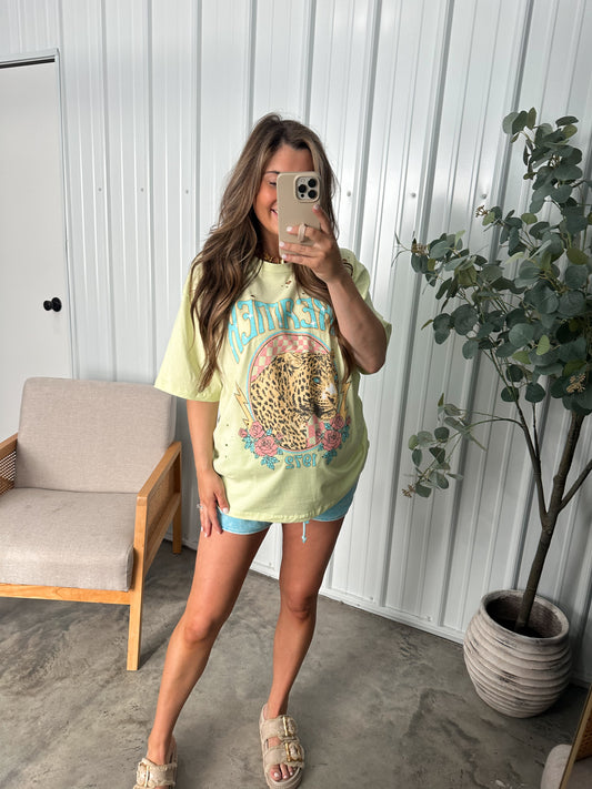 Neon Dreamer Faux distressed Tee