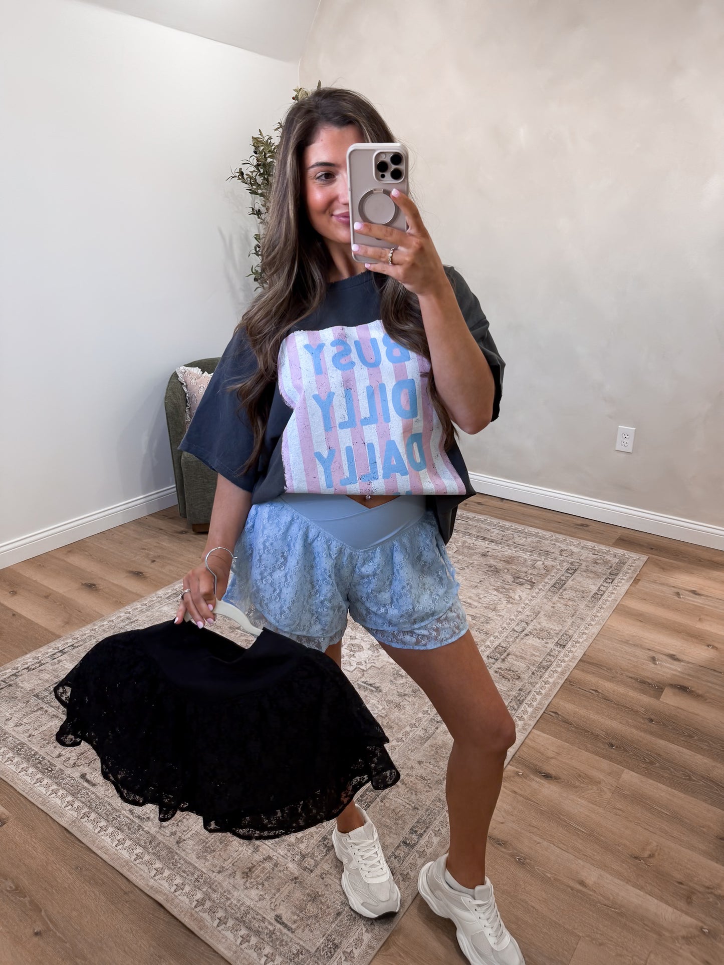 The Lacey Double Layered Activewear Shorts - black