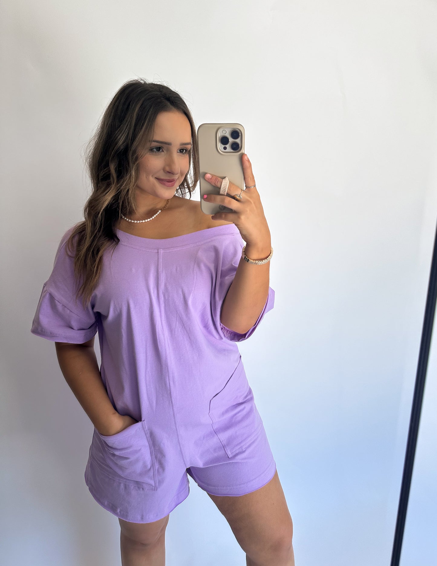 Jenna Reversible Romper- Lavender