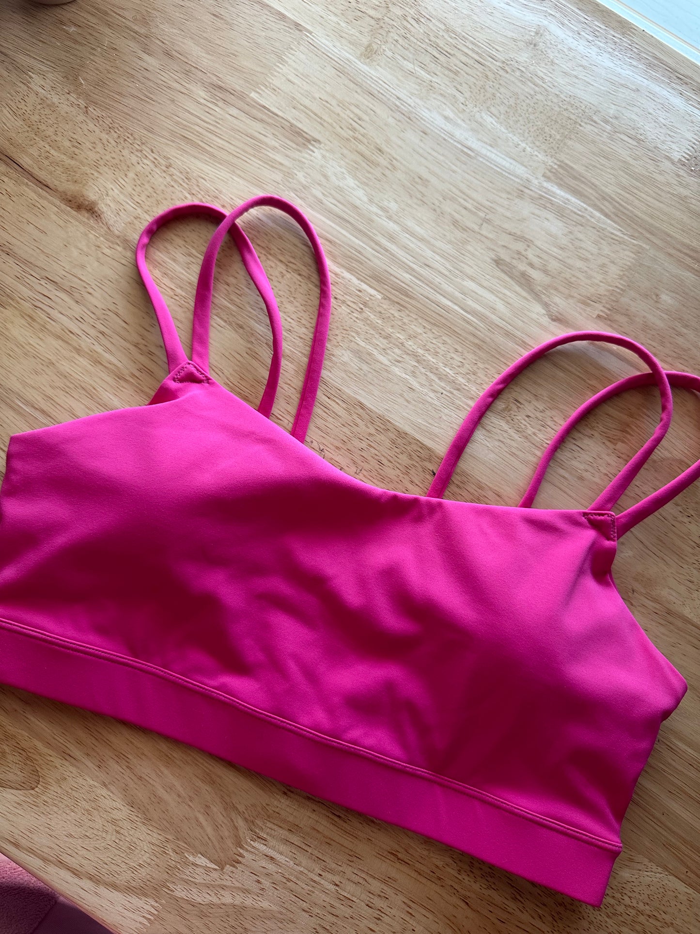 on cloud 9 sports bra- pink & blue! NEW COLOR