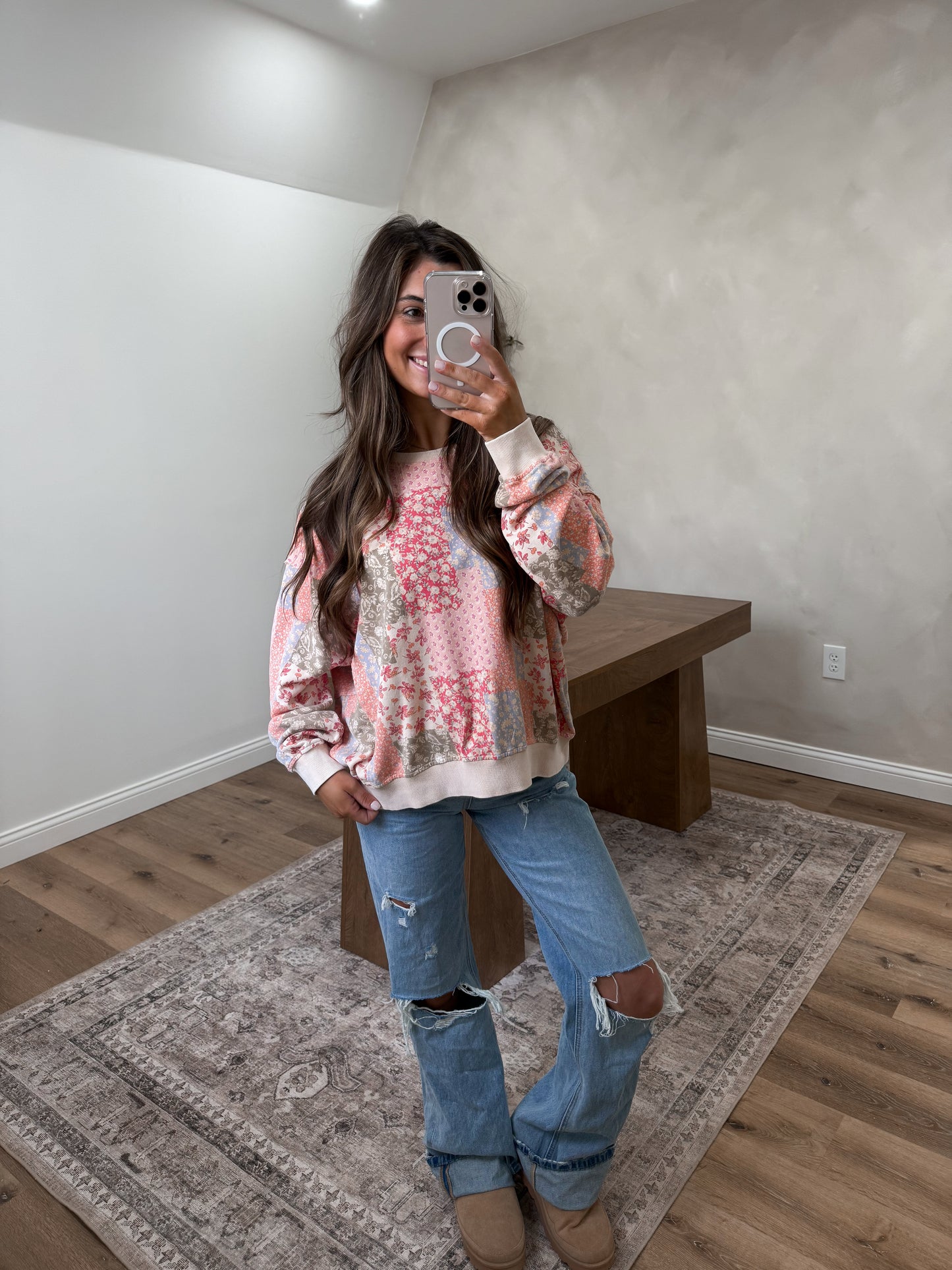 Kaitlyn Floral Patchwork Pullover