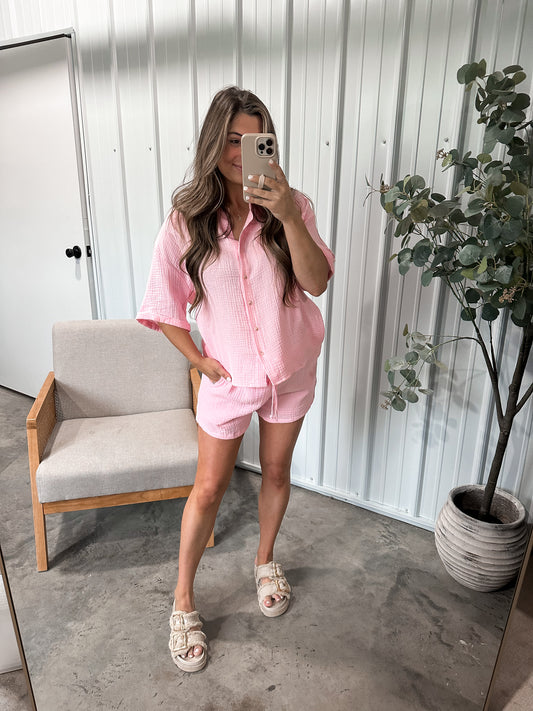 Beachy Gauze Set - Baby Pink