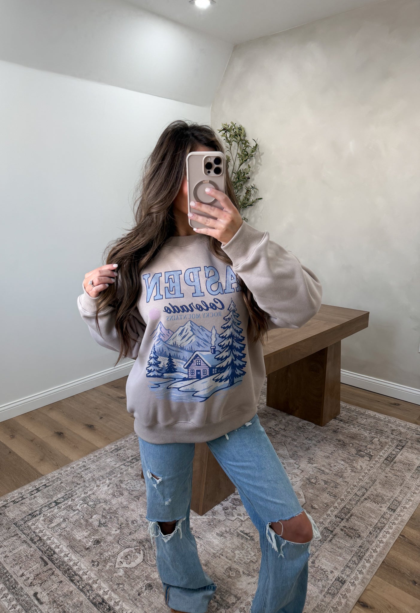 Aspen Colorado Luxe Graphic Crew