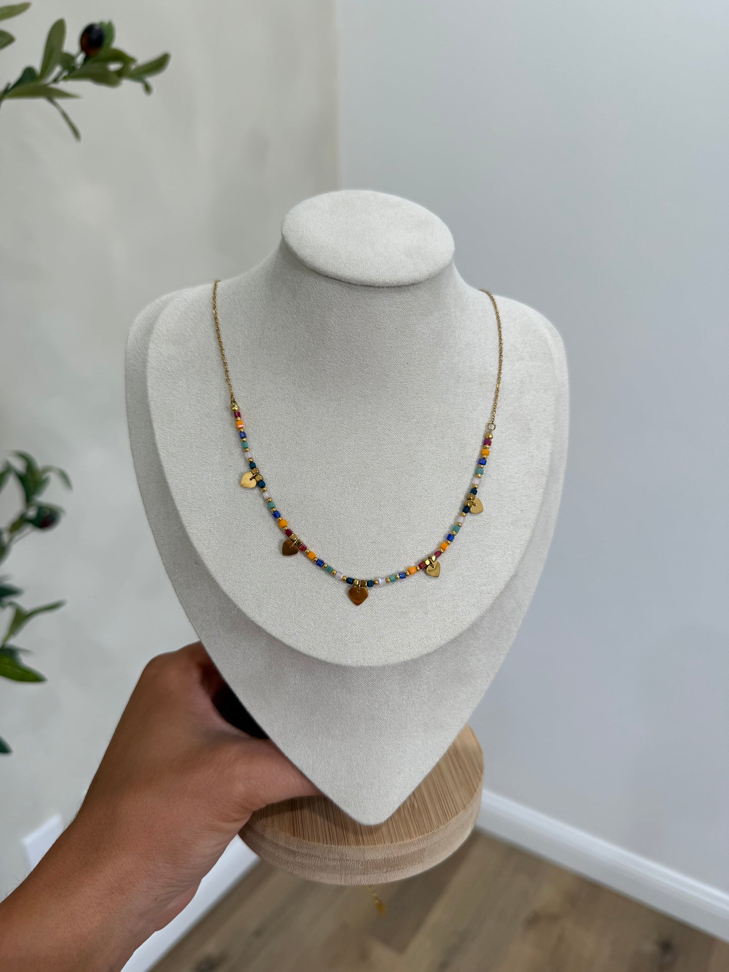 Archie Two tone heart necklace - Multi