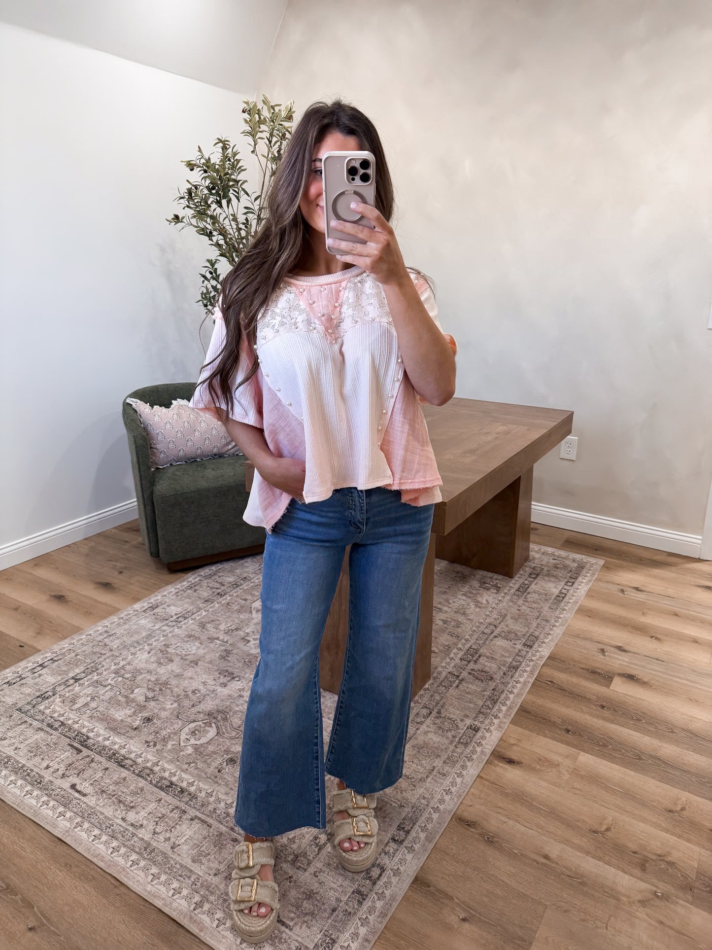 The Magnolia Lace Pearl Blouse