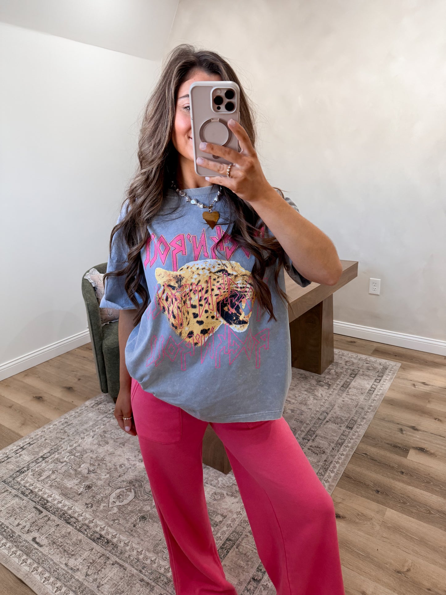 Rock N Roll Leopard Vintage Graphic Tee *RESTOCK*