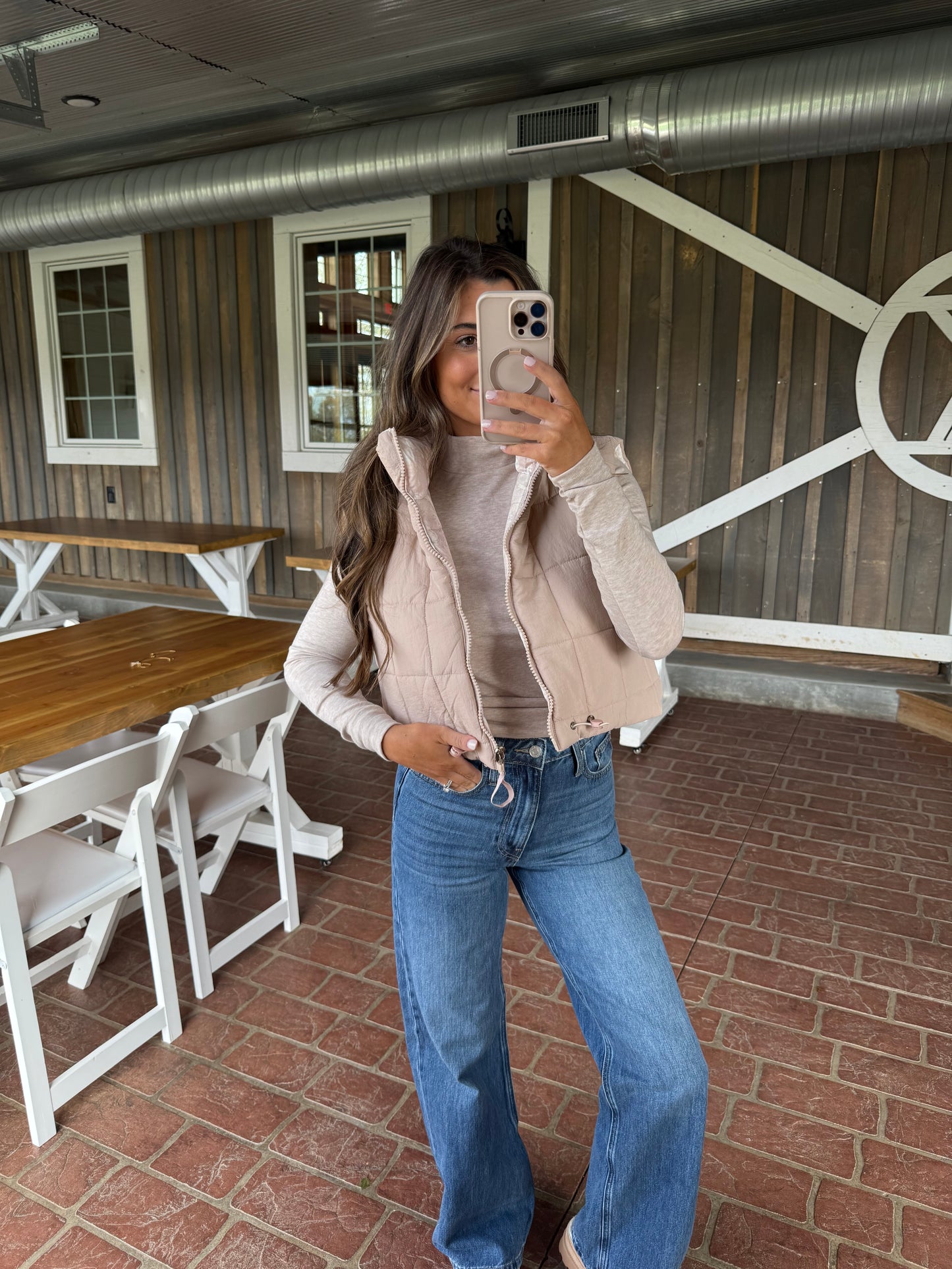 Reversible Cropped Camo Puffer Vest