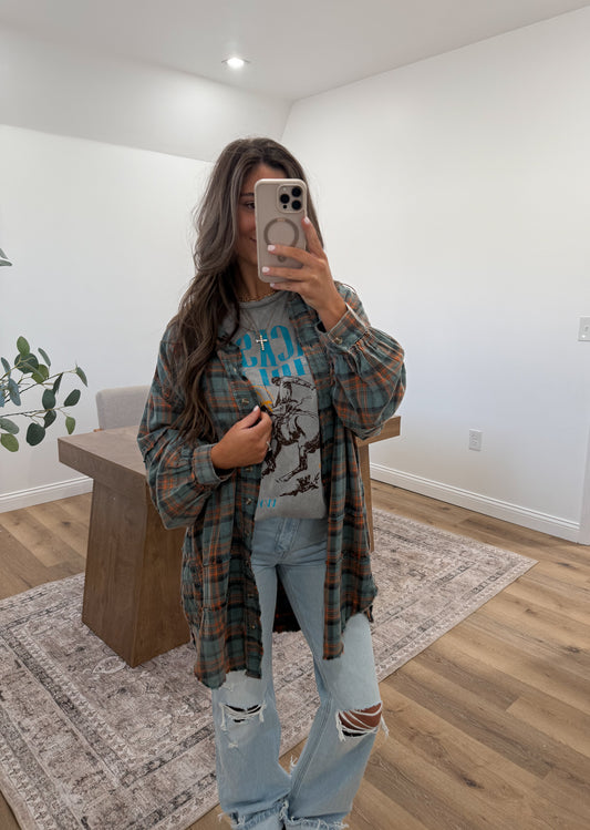 Wavelyn Flannel - Vintage Teal *preorder for 12/30 ship date*