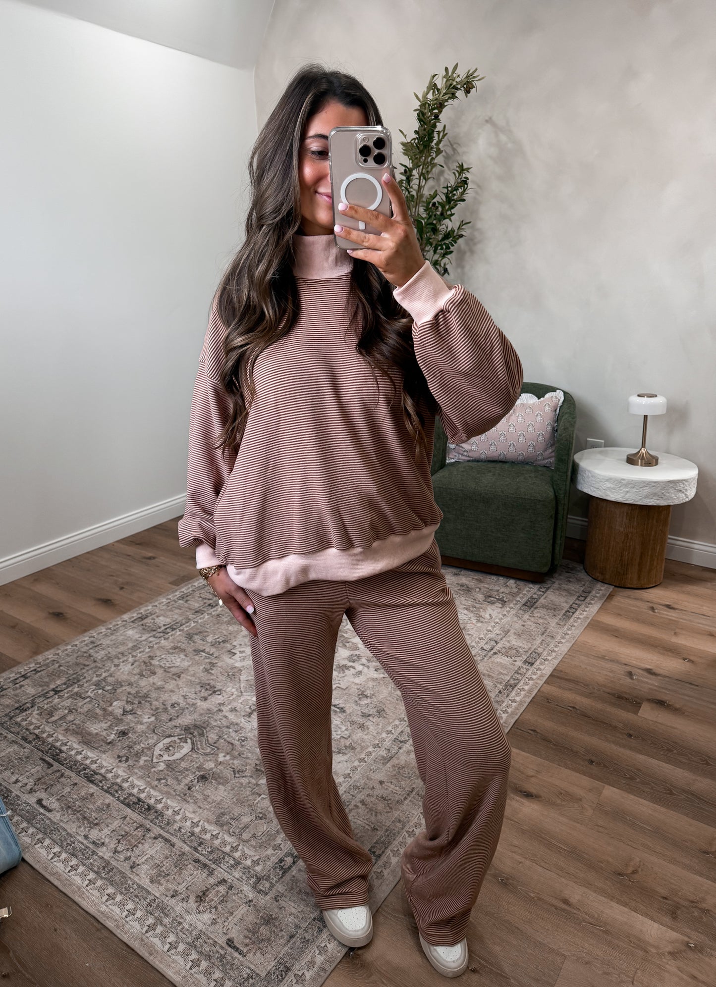 Butter-soft Mock Neck Lounge set - rust RESTOCK!