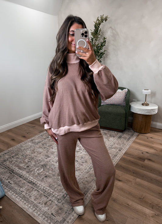 Butter-soft Mock Neck Lounge set - rust RESTOCK!