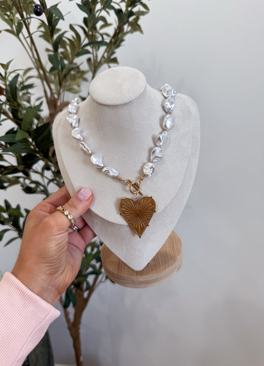 Throwing Pebbles Heart Charm Necklace
