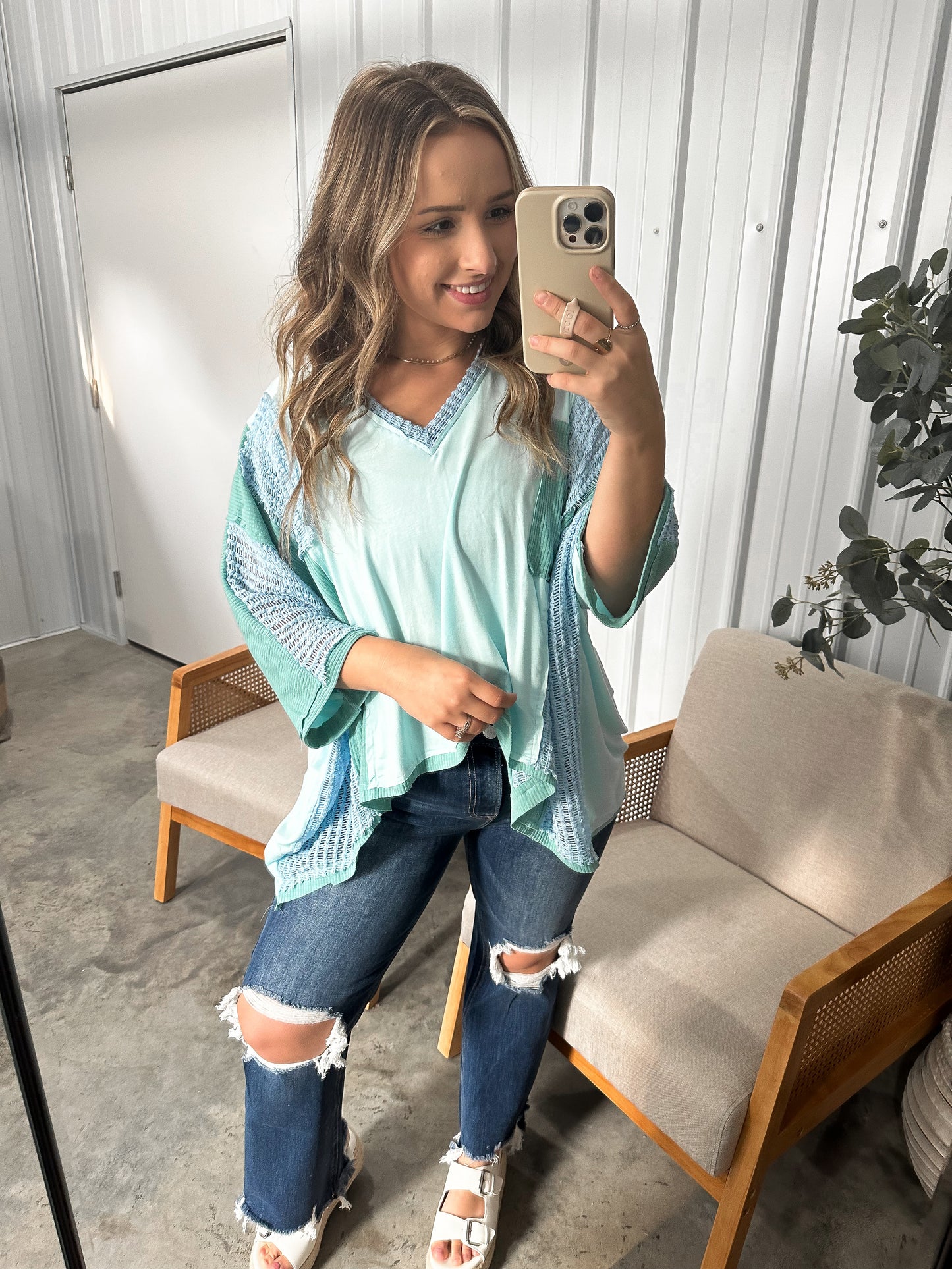 Make Me Blush Top - blue