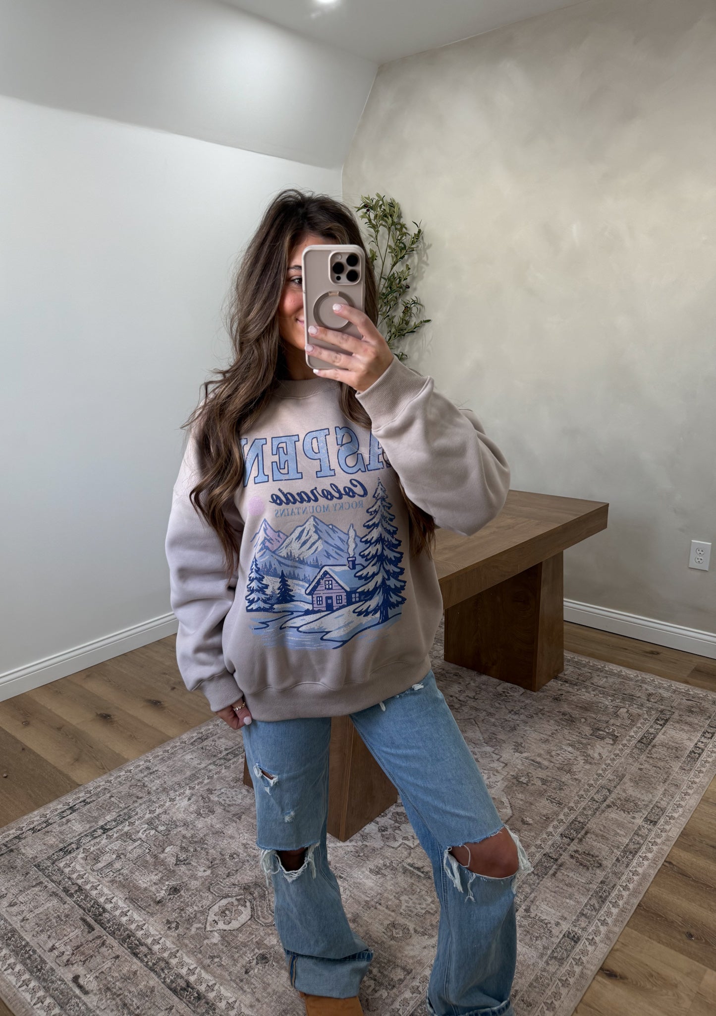 Aspen Colorado Luxe Graphic Crew